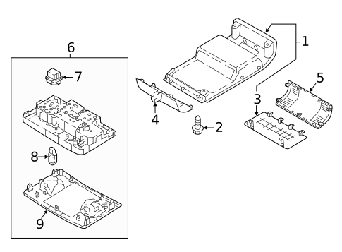 Overhead Console for 2019 Volkswagen Tiguan #0