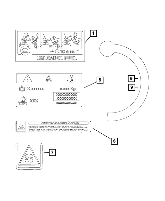 68730401AA - Labels: Air Conditioning System Label for Mopar Image