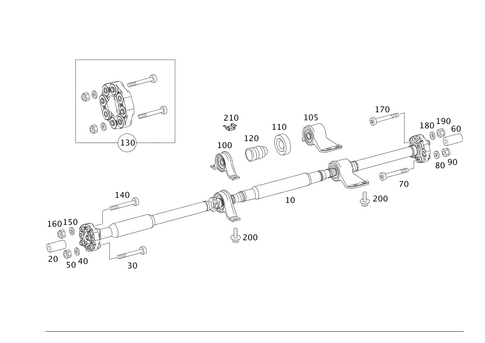 Three-Piece Driveshaft for 2012 Mercedes-Benz S400 #0