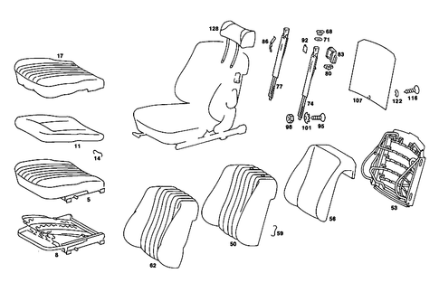Front Seat and Headrest for 1989 Mercedes-Benz 560SL #0