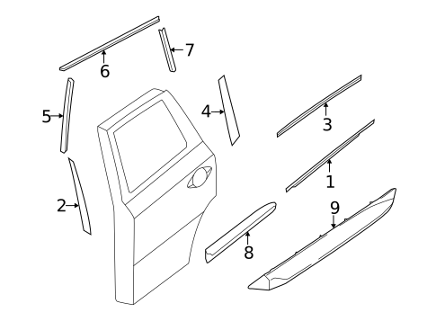 Exterior Trim - Rear Door for 2015 Nissan Pathfinder #0
