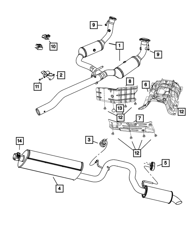 52125078AH - Exhaust: Exhaust Muffler And Tailpipe for Mopar Image image