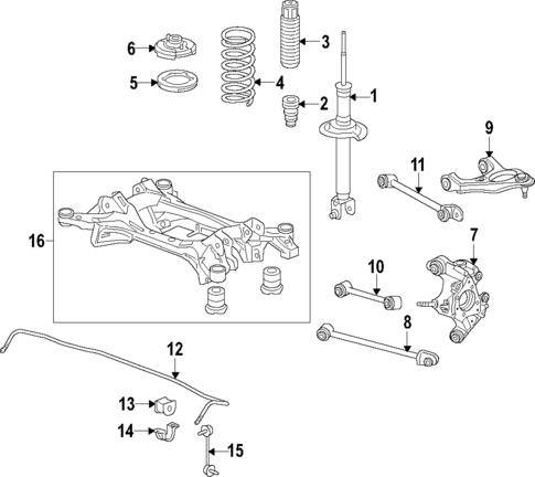 Rear Suspension for 2011 Honda Accord Crosstour #0
