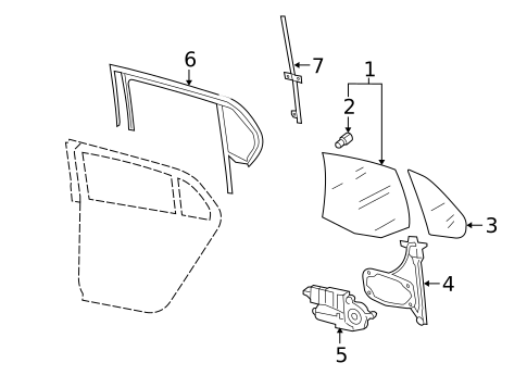 Glass - Rear Door for 2010 Volkswagen Jetta #1