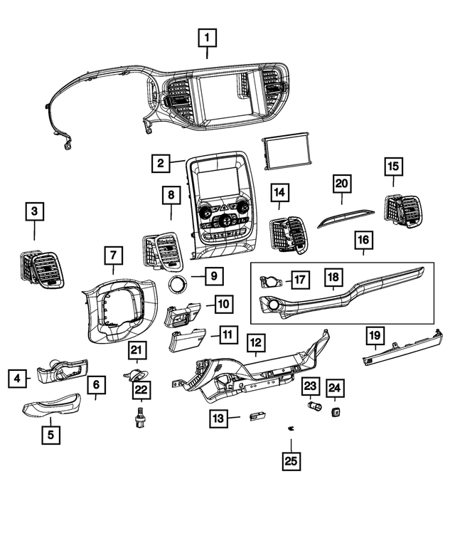 7FB18DX9AA - Interior Trim: Headlamp Switch Bezel for Mopar Image