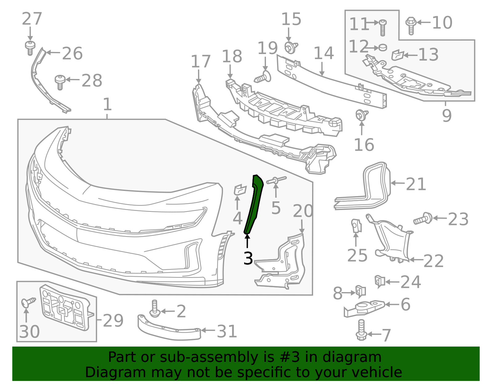 2016-2024 Chevrolet Camaro Front Bumper Fascia Reinforcement 84140556 ...