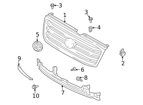 Grille & Components for 1998 Toyota Land Cruiser #0