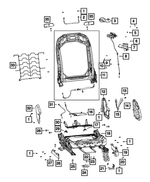Front Seats - Adjusters, Recliners, Shields and Risers for 2019 Jeep Wrangler #6