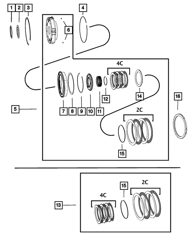 « 68263853AA – 65RFE; 6-Speed; Automatic Transmission : Piston D`embrayage De 2ème Et 4ème De La Transmission Retenue pour Mopar Image »