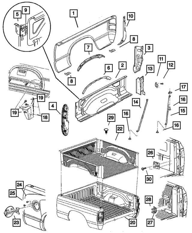 55359892AA - Body Sheet Metal Except Doors: Side Rail Brace, Rear Right for Mopar Image