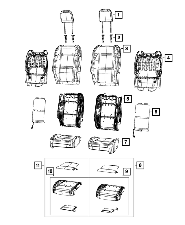 7TA06TX7AA - Interior Trim: Front Seat Back Cover, Right for Mopar Image