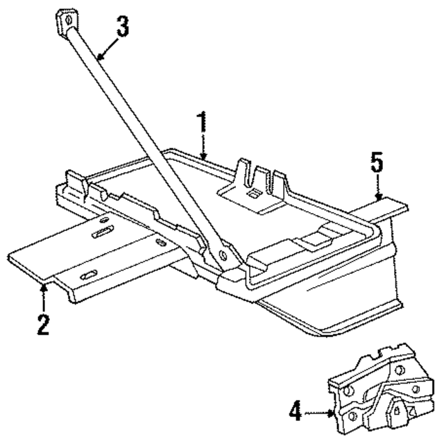 F4TZ10769A - Electrical: Battery Tray Support for Ford: Bronco, F-150, F-250, F-250 HD, F-350, F-Super Duty Image