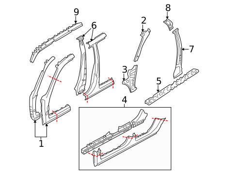 Hinge Pillar for 2005 Subaru Forester #0