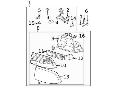 Headlamp Components for 2000 GMC Sonoma #0