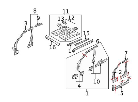 Hinge Pillar for 2003 Mazda 6 #0