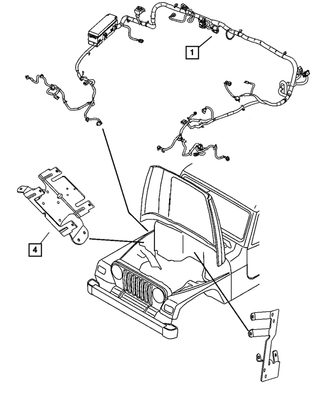 56055316AB - Electrical: Headlamp To Dash Wiring for Mopar Image