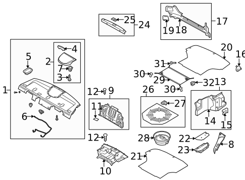 Interior Trim - Rear Body for 2005 Kia Amanti #0