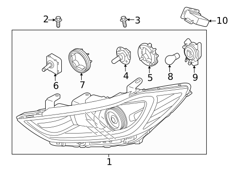 Headlamp Components for 2018 Hyundai Elantra #1