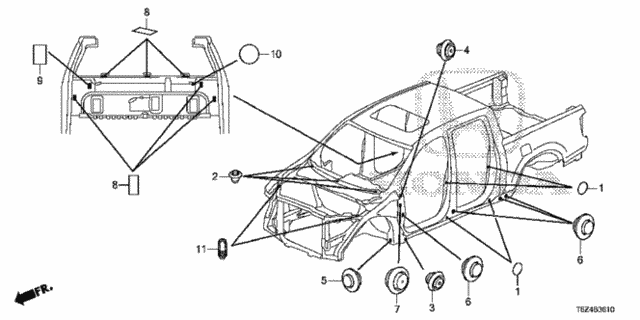 Grommet (FR.) for 2019 Honda Ridgeline #0