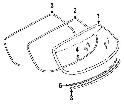 Glass & Hardware - Back for 1995 INFINITI J30 #0