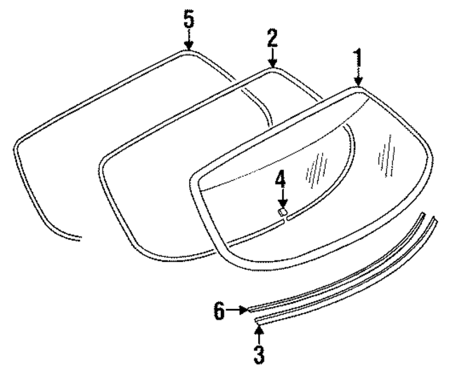 7970019Y00 - : Back Glass for INFINITI: J30 Image