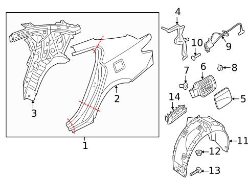 Fuel Door for 2015 Kia K900 #0
