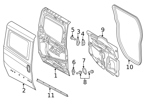 Door & Components for 2015 Ram ProMaster City #0