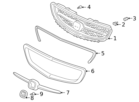 Grille & Components for 2002 Acura CL #0