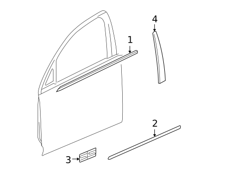 Exterior Trim - Front Door for 2011 Chevrolet Impala #0