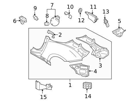 Quarter Panel & Components for 2012 Nissan 370Z #1