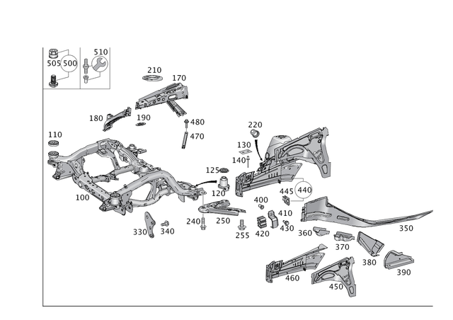 2026260711 - Front-End Assembly, Front Panel: Plate for Mercedes-Benz: 300C, 300CD, AMG GT 43, AMG GT 53, AMG GT 63, AMG GT 63 S, AMG GT 63 S E Performance, C250, C300, C350, C350e, C400, C43 AMG, C450 AMG, C63 AMG, C63 AMG S, C63 AMG S E Performance, CLE300, CLE450, CLE53 AMG, CLK320, CLK350, CLK500, CLK55 AMG, CLK550, CLK63 AMG, CLS400, CLS450, CLS53 AMG, CLS550, CLS63 AMG, CLS63 AMG S, E250, E300, E350, E400, E43 AMG, E450, E53 AMG, E550, E63 AMG, E63 AMG S, EQE 350, EQE 350+, EQE 500, EQE AMG, GL320, GL350, GL450, GL550, GL63 AMG, GLC300, GLC350e, GLC43 AMG, GLC63 AMG, GLC63 AMG S, GLC63 AMG S E Performance, GLE300d, GLE350, GLE400, GLE43 AMG, GLE450 AMG, GLE550e, GLE63 AMG, GLE63 AMG S, GLK250, GLK350, GLS350d, GLS450, GLS550, GLS63 AMG, ML250, ML320, ML350, ML400, ML450, ML500, ML550, ML63 AMG, R320, R350, R500 Image image