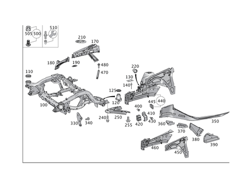 Wheel Well, Front Axle Carrier for 2016 Mercedes-Benz GLE400 #0