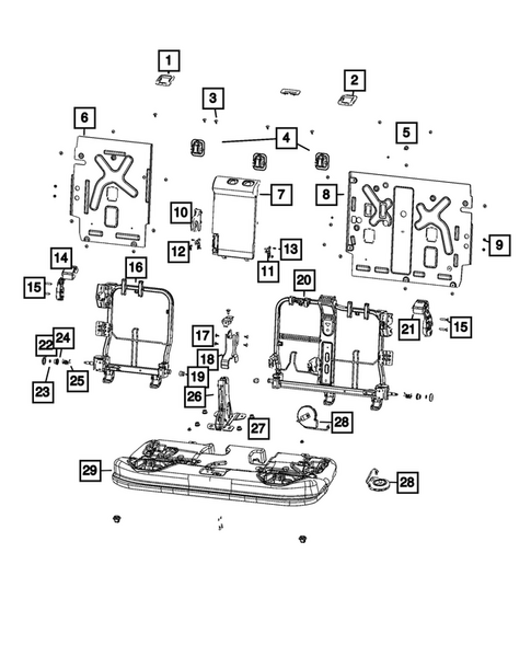 Rear Seats - Second Row Adjusters, Recliners, Shields and Risers for 2026 Jeep Cherokee #0