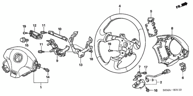 Steering Wheel (SRS) for 2006 Acura RSX #0