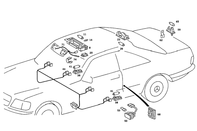 1248202301 - Electrical System: Interior Lamp for Mercedes-Benz Image image