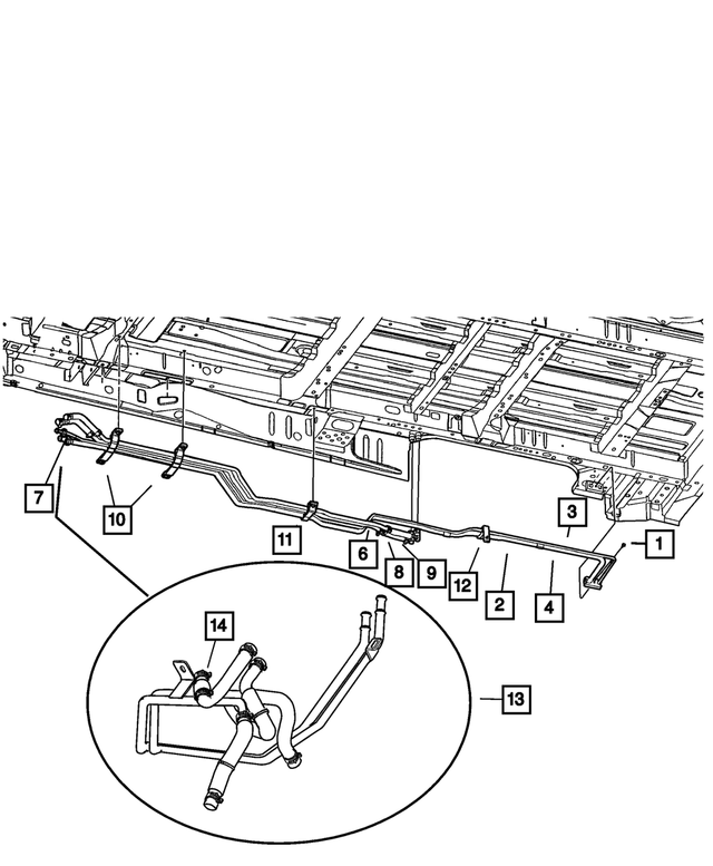5189882AA - : A/C &amp; Heater Under-Body Line for Mopar Image