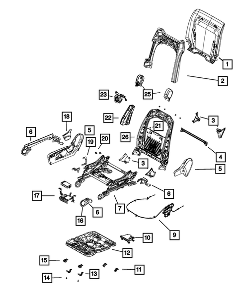 Front Seats - Adjusters, Recliners, Shields and Risers for 2015 Jeep Grand Cherokee #0