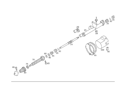 Steerg. Column Jacket Tube & Steerg. Shaft for 1996 Mercedes-Benz SL320 #0