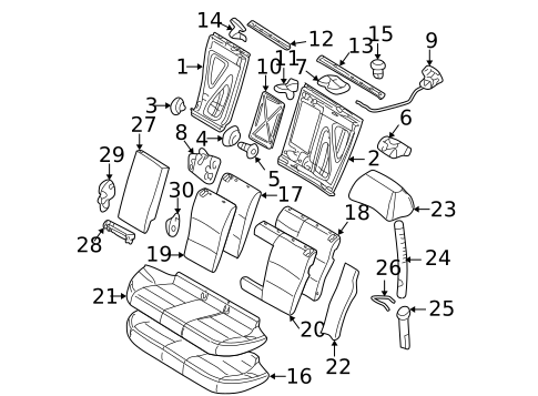 Rear Seat Components for 2006 BMW M3 #0