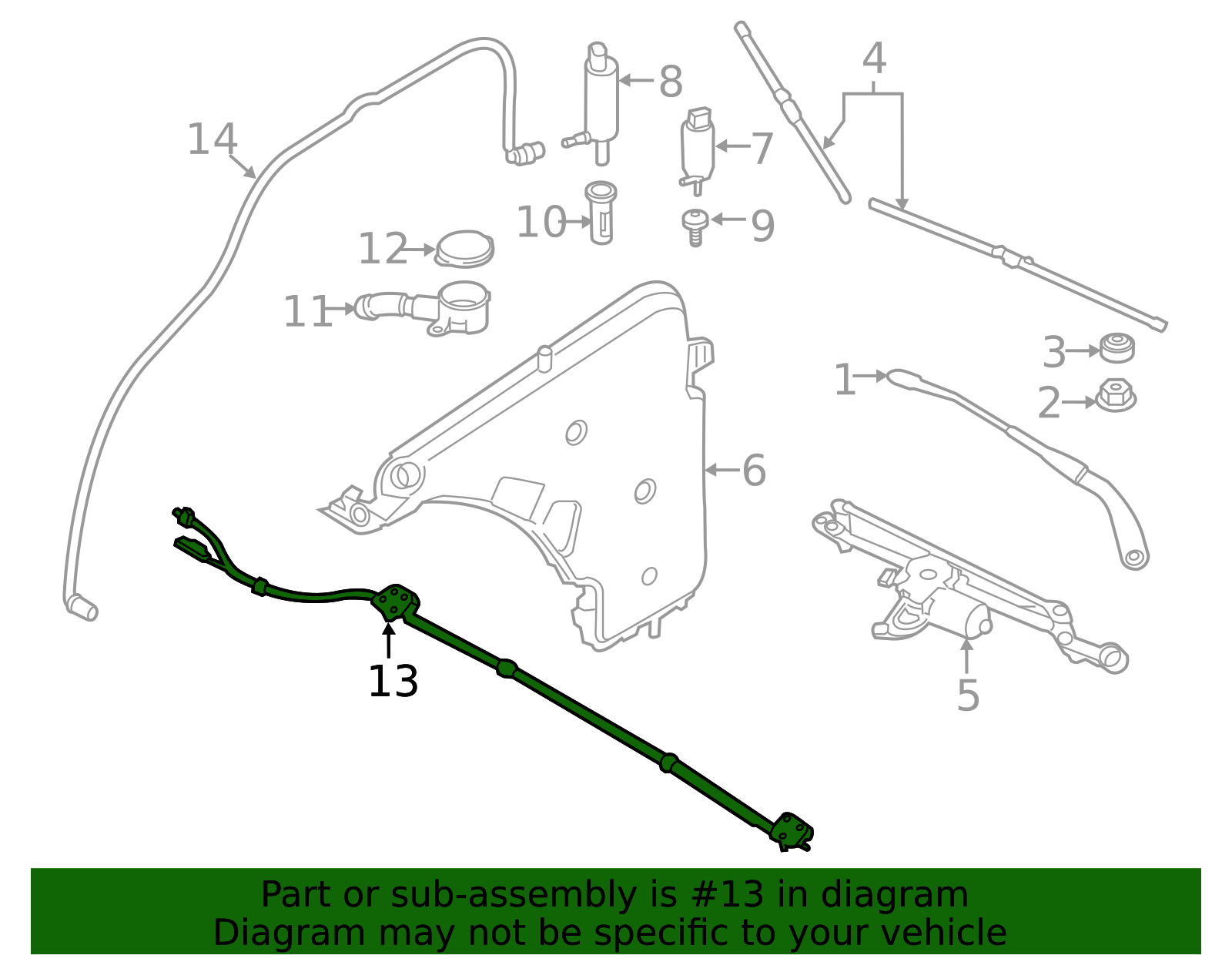 61667276500 - 2012-2019 BMW Washer Nozzle Hose Assembly (61-66-7