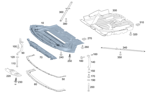 Engine Compartment Panelling, Gasoline Vehicles for 2016 Mercedes-Benz AMG GT S #0