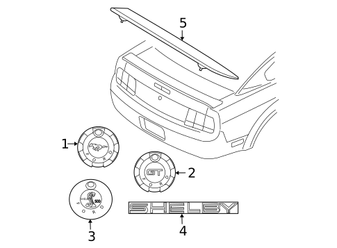 Exterior Trim - Trunk for 2008 Ford Mustang #0