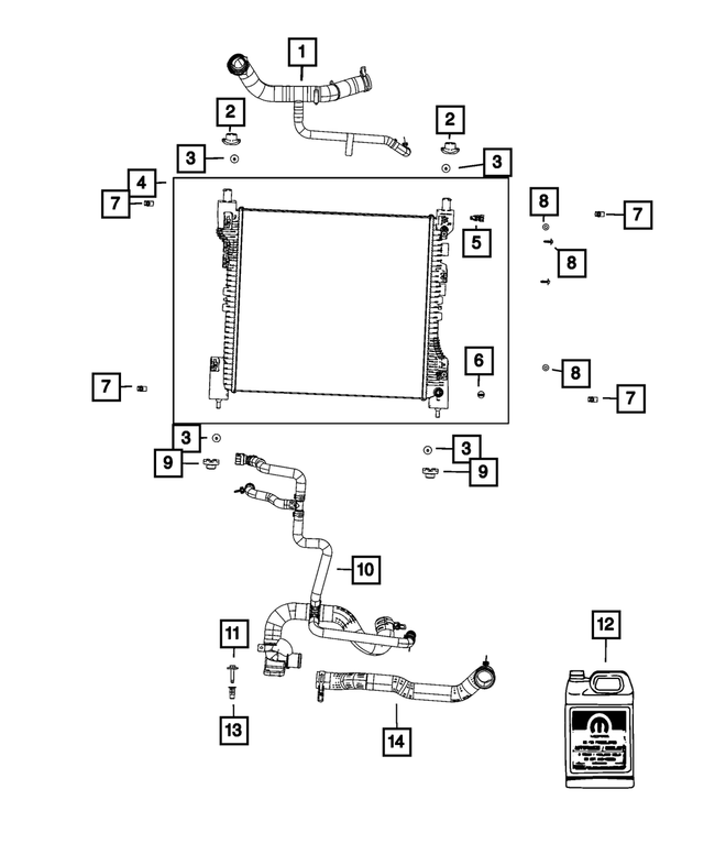 68381316AB - Cooling: Radiator Inlet Hose for Mopar Image