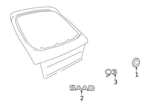 Exterior Trim - Lift Gate for 2001 Saab 9-3 #0