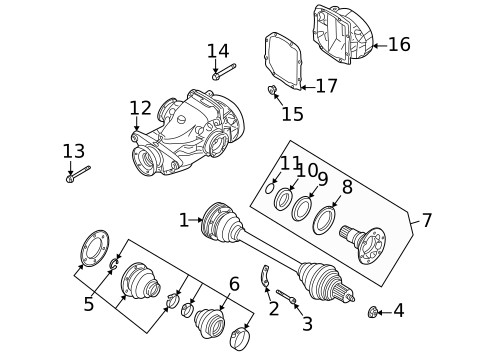 Axle & Differential for 2004 BMW X5 #0