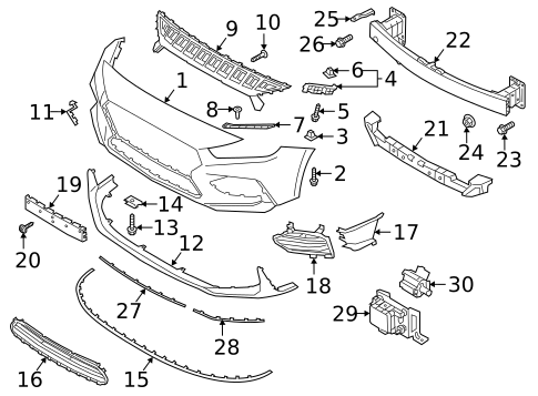 Bumper & Components - Front for 2019 Hyundai Elantra GT #0