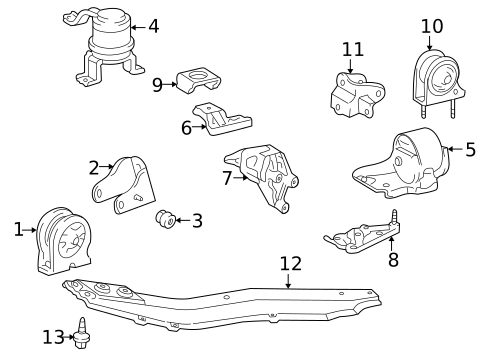 Engine & Trans Mounting for 1996 Toyota RAV4 #0