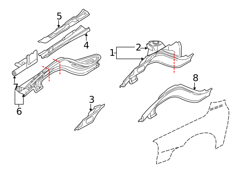 Structural Components & Rails for 2006 Volvo S60 #0