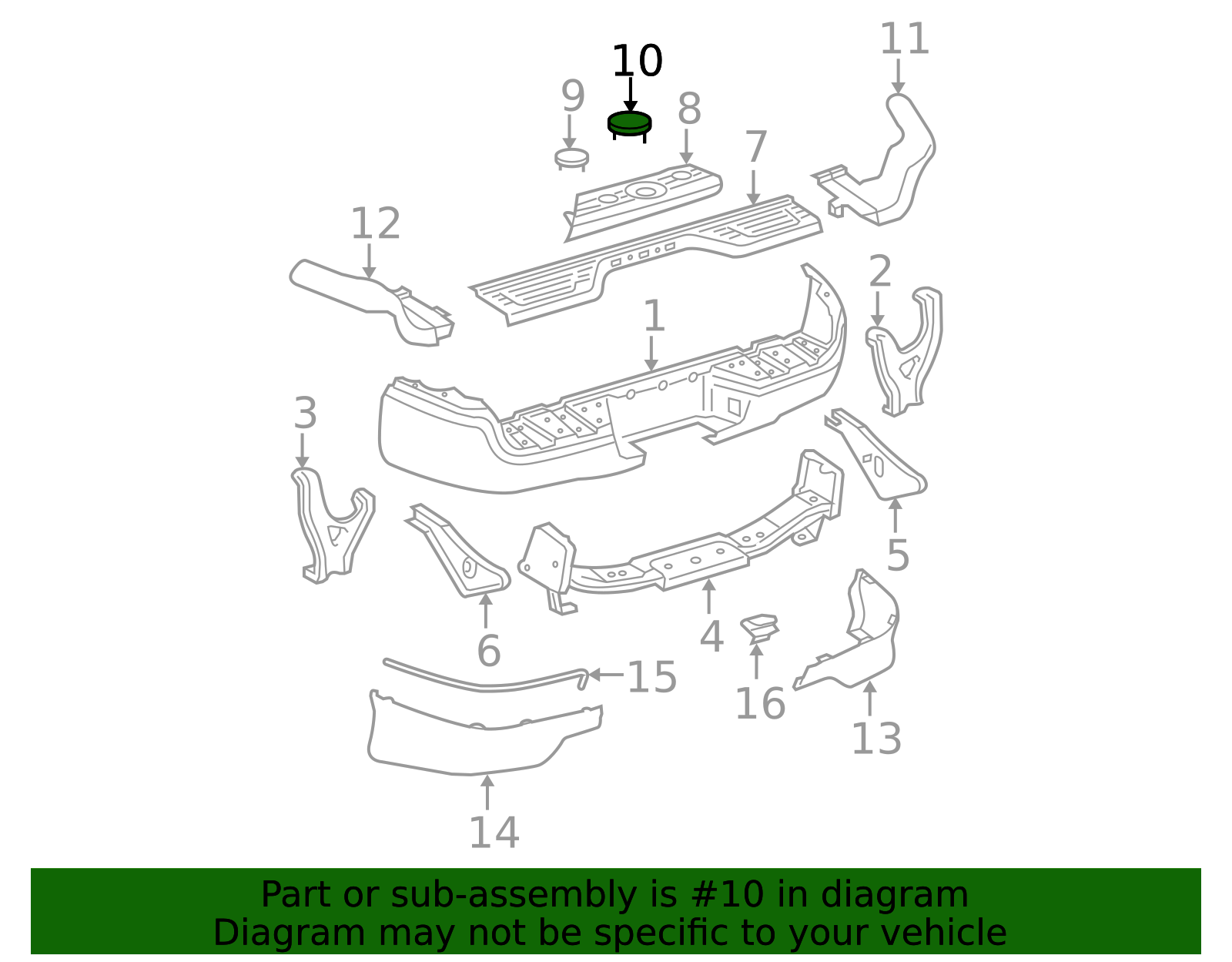 2005-2015 Toyota Tacoma Seal, Rear Bumper 52591-04010 | Toyota Parts Center