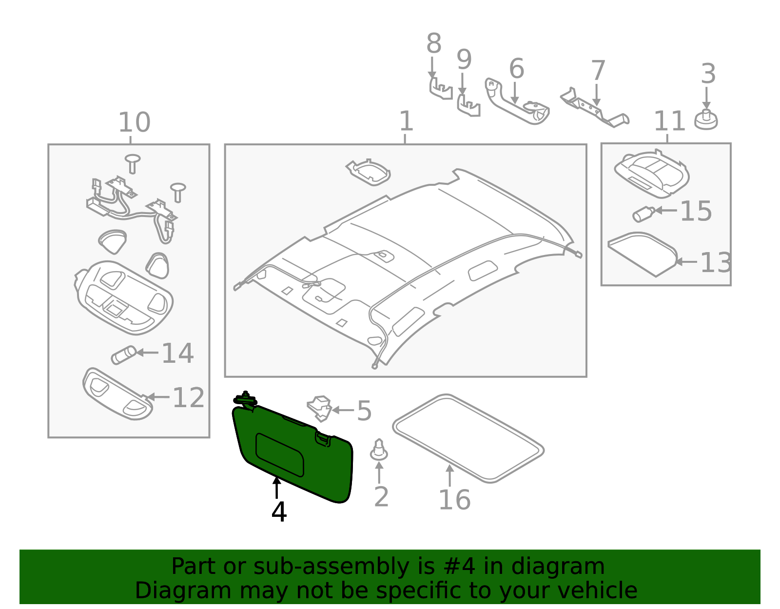 2008-2012 Subaru Impreza Sun-Visor 92011FG182JC | Subaru Parts Store